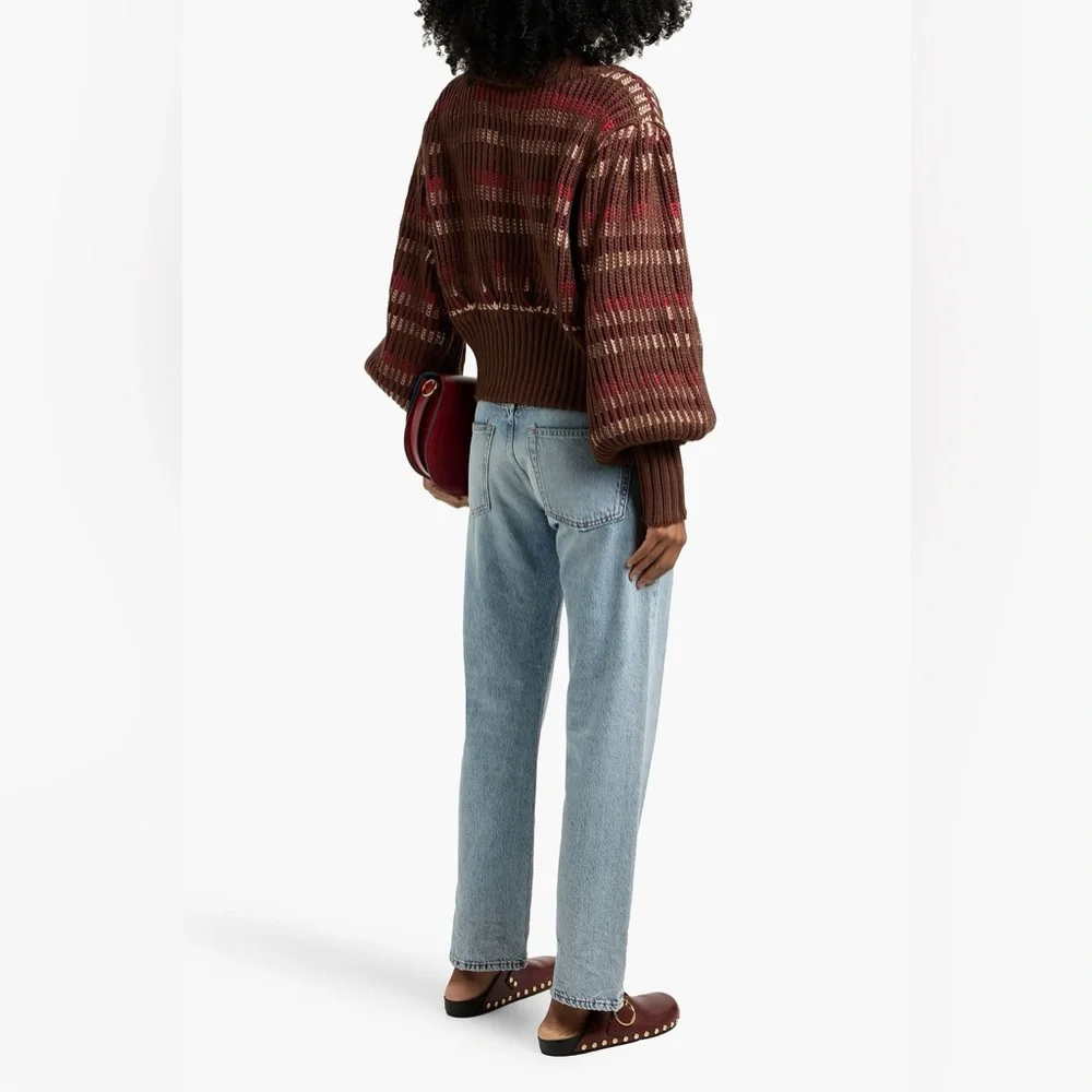 FARM Rio Striped Ribbed-knit Cardigan S - Picture 8 of 8